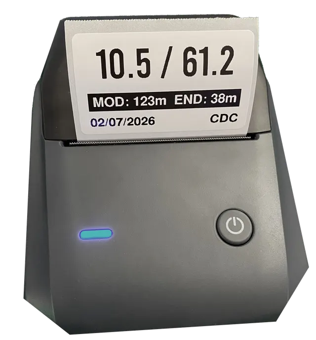 Niimbot printer with a Trimix analysis label